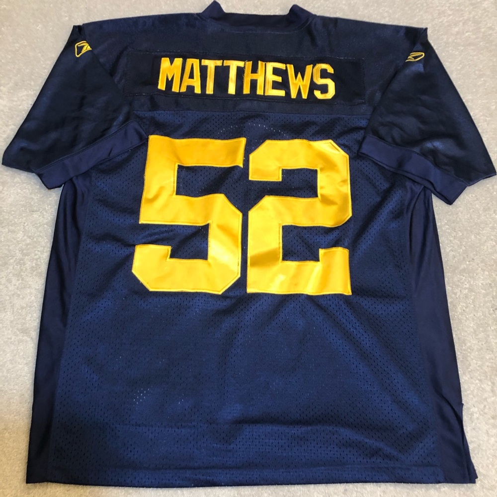 NFL Green Bay Packers Clay Matthews Throwback Reebok Football Jersey #52